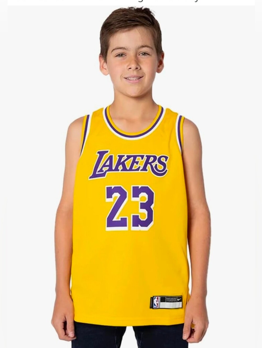 Big Boys LeBron James Gold Los Angeles Lakers Swingman Jersey - Icon Edition